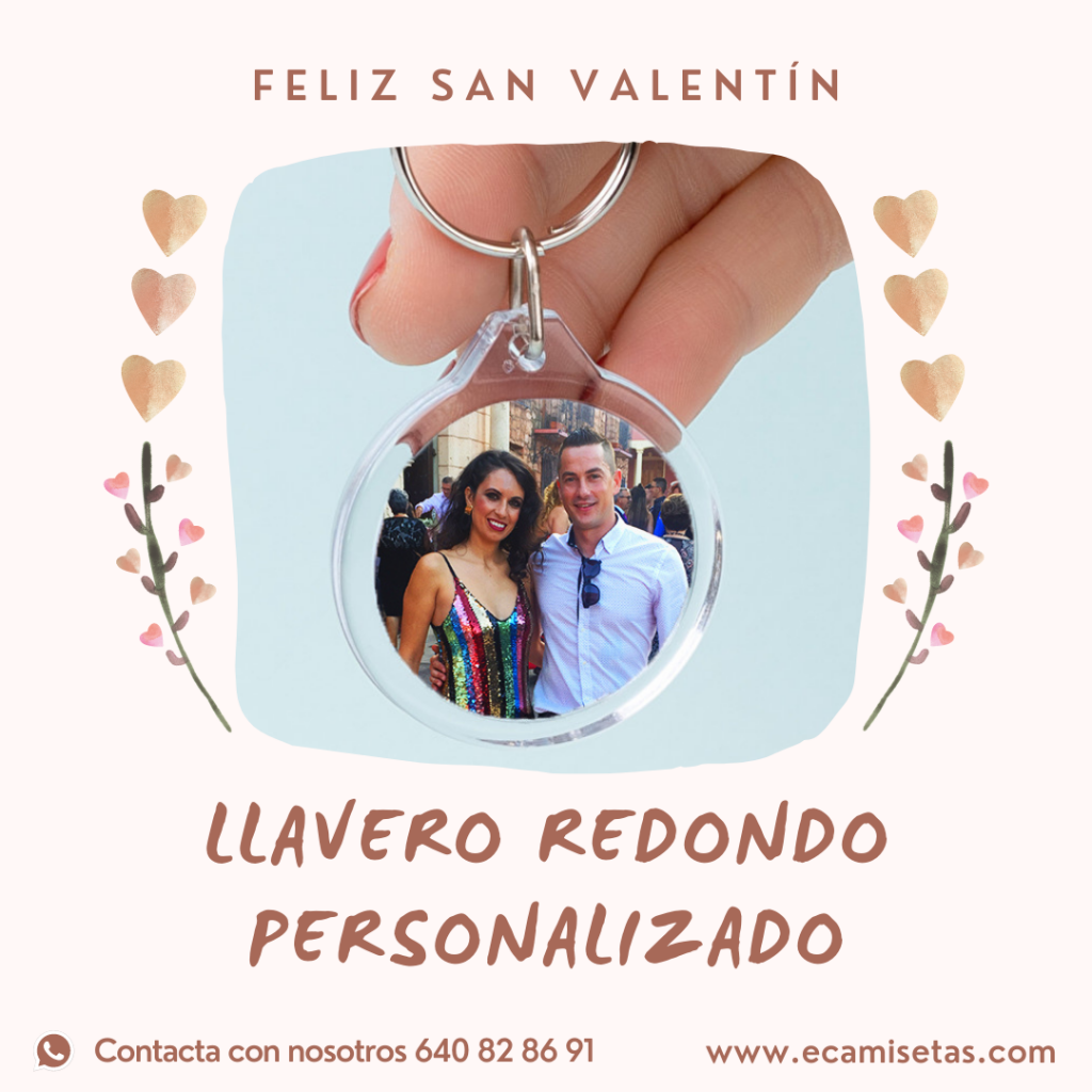 Llavero redondo personalizado san valentin