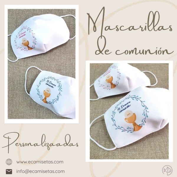 mascarillas de comunion personalizadas